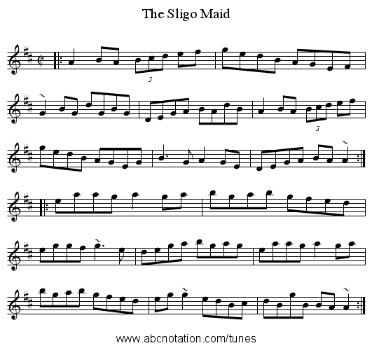 Sligo Maid, The - staff notation