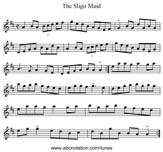 Sligo Maid, The - staff notation