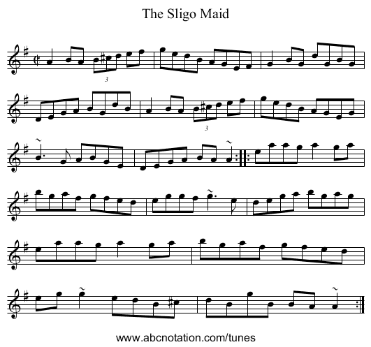 Sligo Maid, The - staff notation