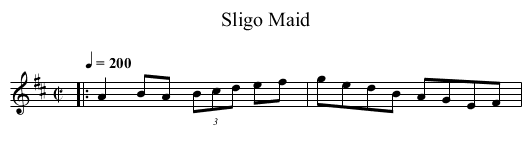 Sligo Maid - staff notation