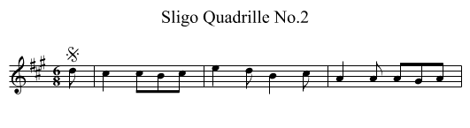 Sligo Quadrille No.2 - staff notation
