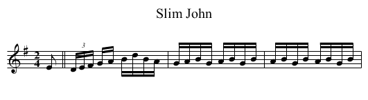 Slim John - staff notation