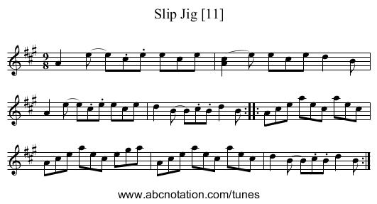 Slip Jig [11] - staff notation