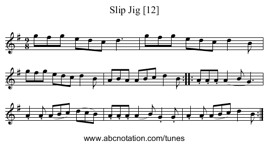 Slip Jig [12] - staff notation