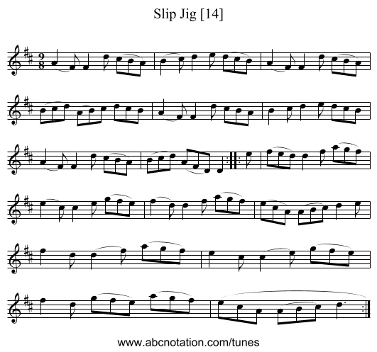 Slip Jig [14] - staff notation