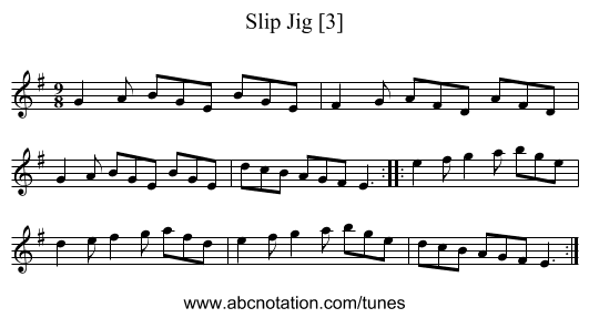 Slip Jig [3] - staff notation