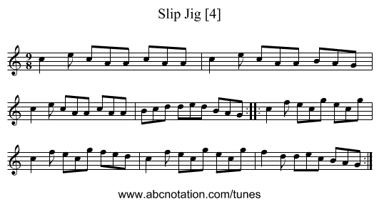 Slip Jig [4] - staff notation