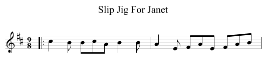 Slip Jig For Janet - staff notation
