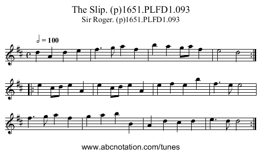 Slip. (p)1651.PLFD1.093, The - staff notation