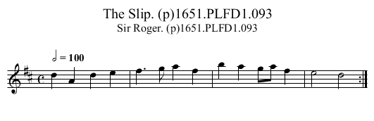 Slip. (p)1651.PLFD1.093, The - staff notation