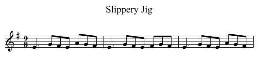 Slippery Jig - staff notation