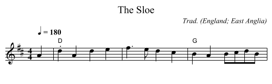 Sloe, The - staff notation