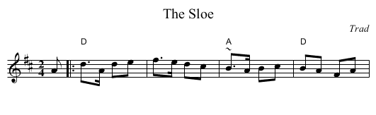 Sloe, The - staff notation