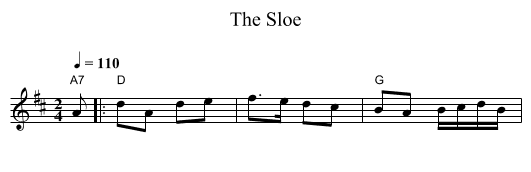 Sloe, The  - staff notation