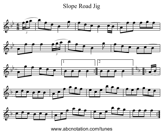 Slope Road Jig - staff notation