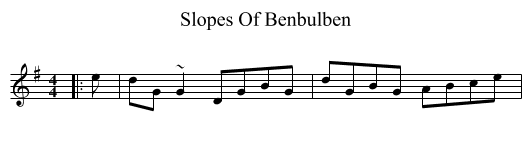 Slopes Of Benbulben - staff notation