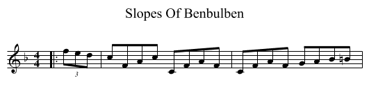 Slopes Of Benbulben - staff notation