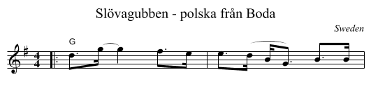Sl&ouml;vagubben - polska fr&aring;n Boda - staff notation