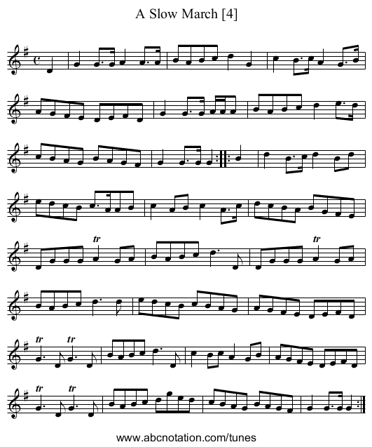 Slow March [4], A - staff notation