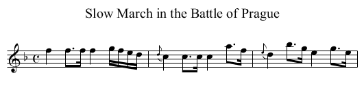 Slow March in the Battle of Prague - staff notation