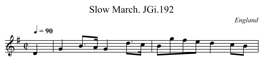 Slow March. JGi.192 - staff notation