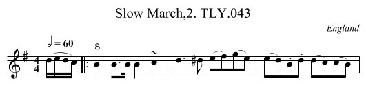 Slow March,2. TLY.043 - staff notation