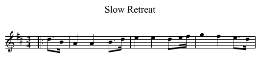 Slow Retreat - staff notation