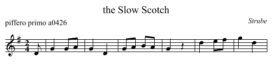 Slow Scotch, the  - staff notation