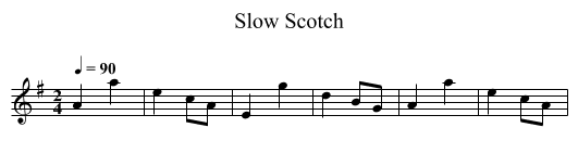 Slow Scotch - staff notation
