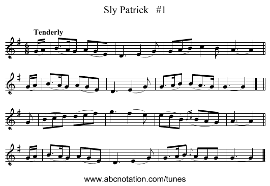 Sly Patrick   #1 - staff notation