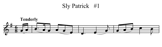 Sly Patrick   #1 - staff notation