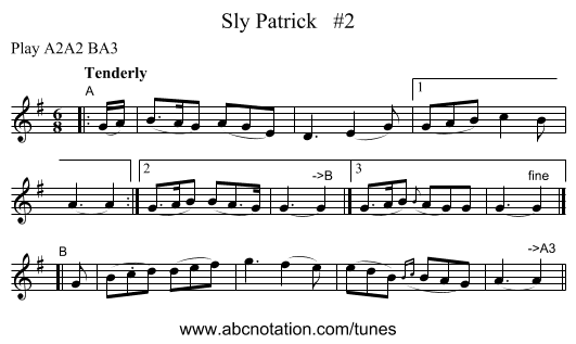 Sly Patrick   #2 - staff notation