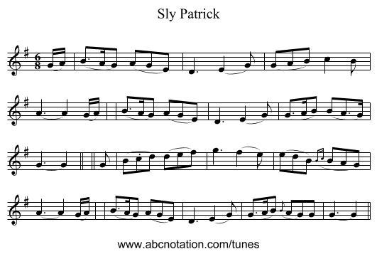 Sly Patrick - staff notation