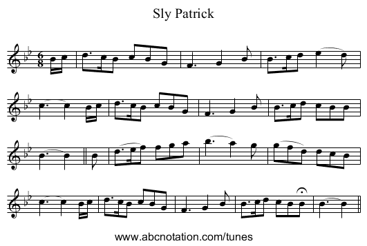 Sly Patrick - staff notation