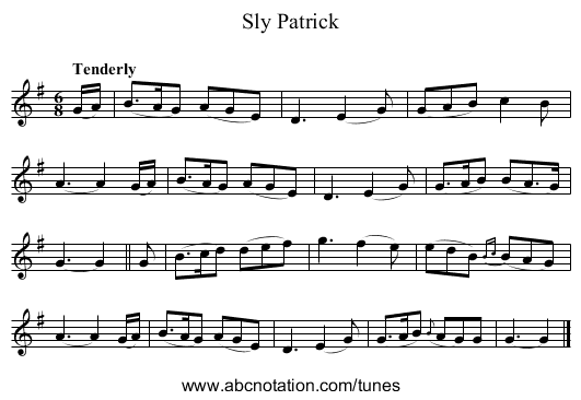 Sly Patrick - staff notation