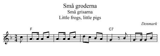 Sm&aring; groderna - staff notation
