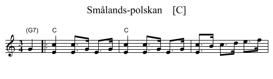 Sm&aring;lands-polskan    [C] - staff notation