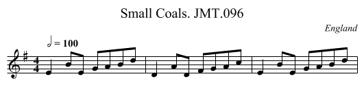Small Coals. JMT.096 - staff notation