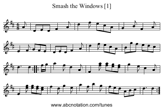 Smash the Windows [1] - staff notation