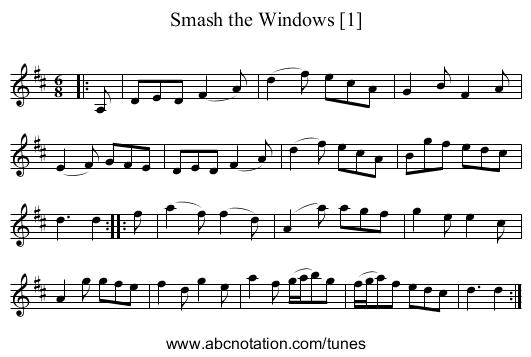 Smash the Windows [1] - staff notation