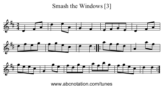 Smash the Windows [3] - staff notation