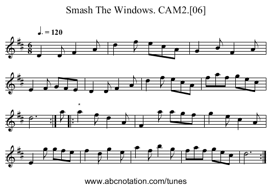 Smash The Windows. CAM2.[06] - staff notation