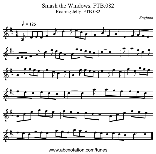 Smash the Windows. FTB.082 - staff notation