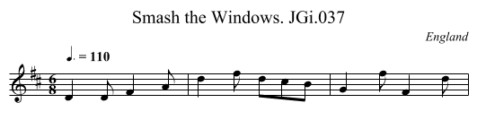 Smash the Windows. JGi.037 - staff notation