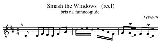 Smash the Windows   (reel) - staff notation