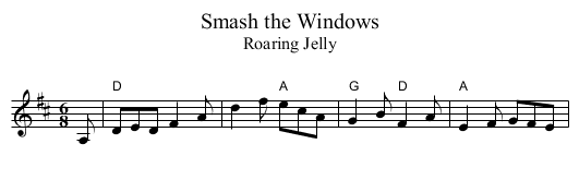 Smash the Windows - staff notation