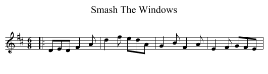 Smash The Windows - staff notation
