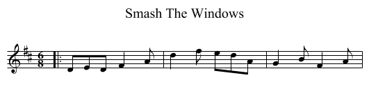 Smash The Windows - staff notation