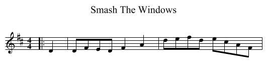 Smash The Windows - staff notation