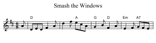 Smash the Windows - staff notation
